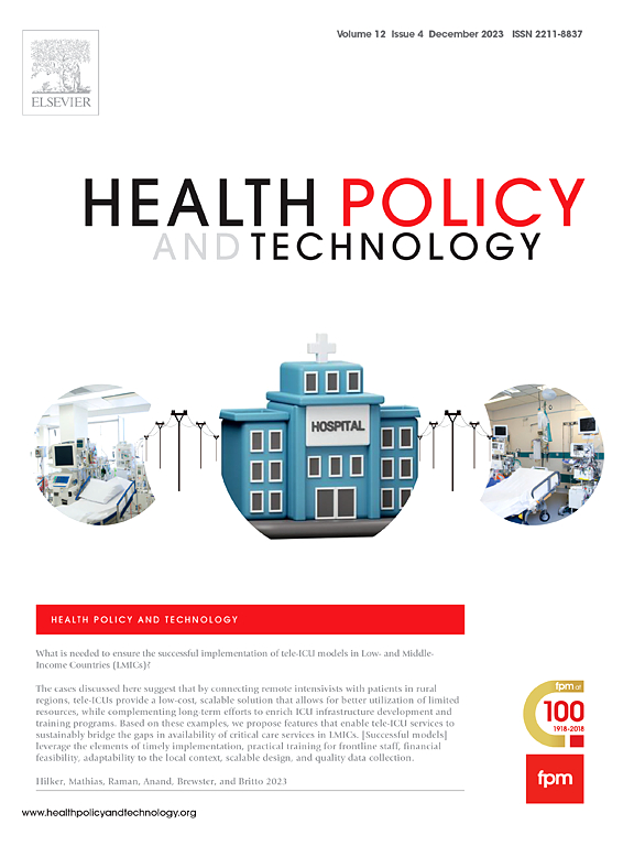 Go to journal home page - Health Policy and Technology